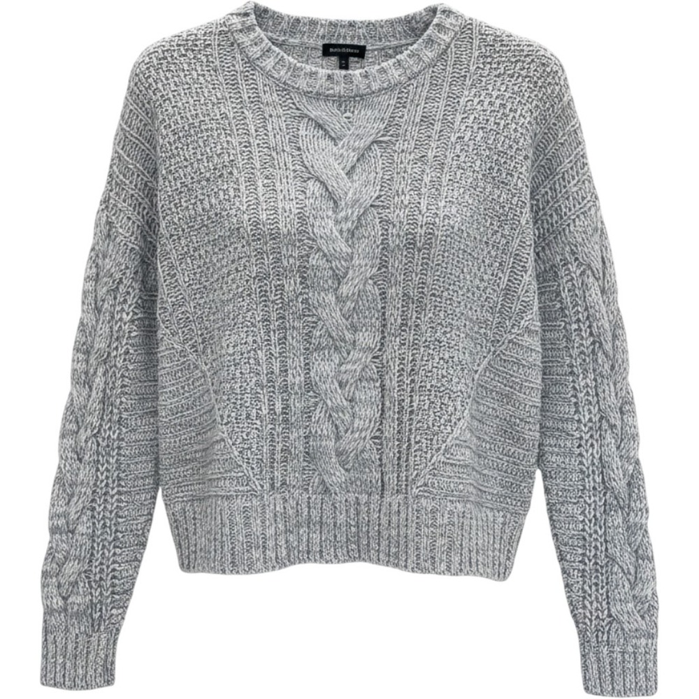 Moon & Madison Blue White Marled Cable Knit Sweater Womens Medium Pullover